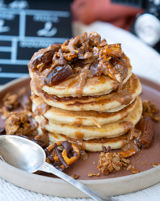 Pancakes végan sucrés salés au chocolat et bretzel : La recette ultime