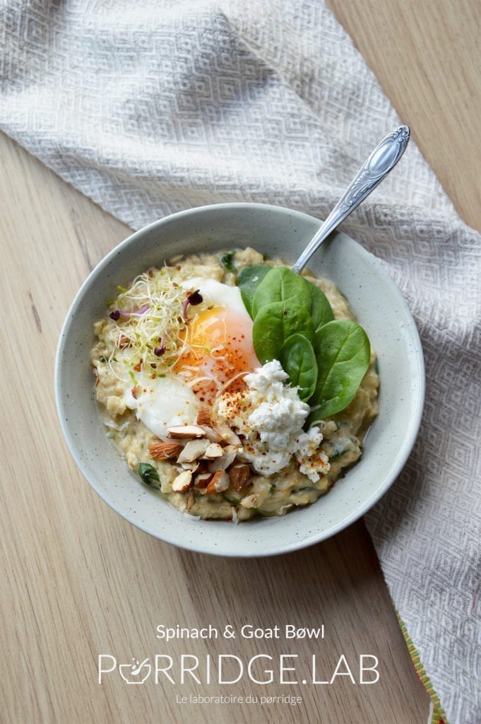 Porridge salé épinards chèvre