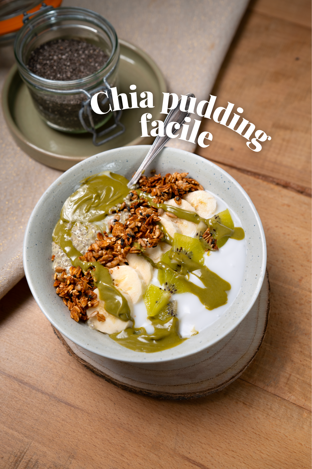 Chia pudding facile au matcha