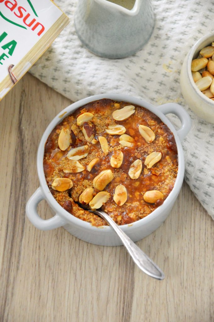 Porridge cacahuètes façon flan