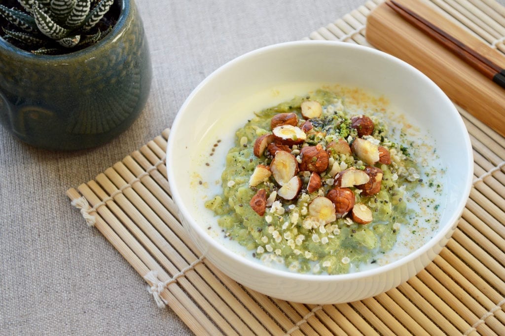 Porridge quinoa matcha et vanille