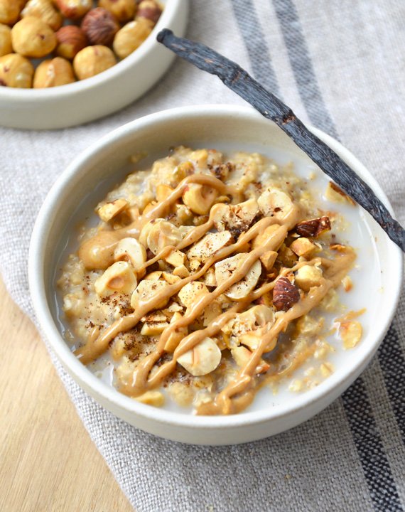 porridge vanille noisette